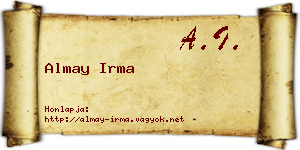 Almay Irma névjegykártya